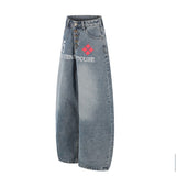 Celine Lettering Wide Denim Pants