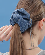 DENIM EYELET SCRUNCHIE