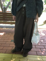 Danf Button Wide Balloon Pants