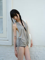 drape halter long slvl