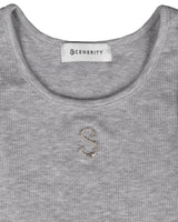 W Chest Logo Crop Short Sleeve GRAY