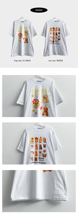 Delle キュートデジタルイラスト半袖Tシャツ