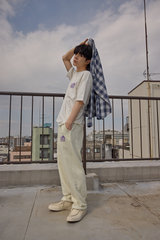 QT8 x USA TAKUMA ステイケイション·スウェットパンツ (クリーム)