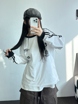 HIP TWO LINE NUMBERING LONG SLEEVE T-SHIRT💙🤍🖤3COLOR