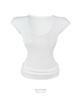 Airy Cap Sleeve Knit Top (2color)