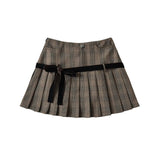 Halftone Pleated Check Skirt 232937697