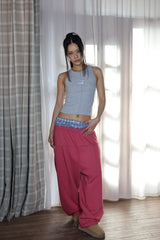  check'n sag pants_pink
