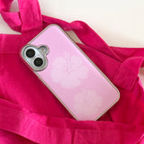 [Epoxy] hibiscus(pink) silver bumper case