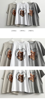 Heart Cat 半袖Tシャツ