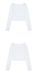 [mnem] embroidery glam top (white)
