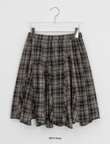 Cupid Check Banding Midi Skirt