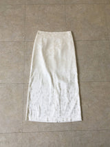 Floral jacquard satin maxi skirt 