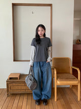 [unisex] Ryuaf Washing Wide Denim Pants