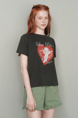 Calling Love T-shirt [Charcoal]