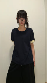 フェイク レイヤード アーム スナップ オーバーサイズ Tシャツ 6カラー