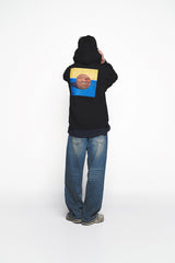 25SS SQUARE BASKET BALL HOODIE ZIP UP BLACK