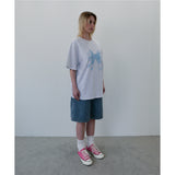 RIBBON LOGO T SHIRT - LIGHT GRAY