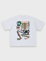 GREEN SKULL TEE - WHITE
