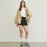 90s クラシック フィッシュテール ショート ボンバー ジャケット_Beige