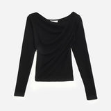 【MADE】ドレープネックシャーリングTシャツ