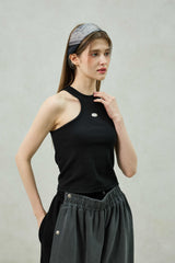 POPPY SLEEVELESS TOP / BLACK