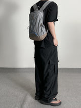 Color string wide cargo pants