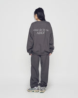 25FW BASIC LOGO NAPPING SWEATSHIRT CHARCOAL