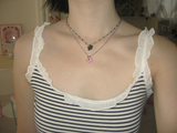 gleaming tiny star necklace [black]