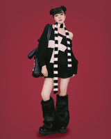 striped angora muffler