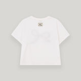 ホワイトリボンセミクロップTシャツ