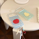 Stripe Fruit Wrist Strap iPhone Case
