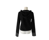 Chive Button Stripe Hood Brushed T-Shirt