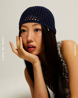 Crochet Net Beanie (navy)