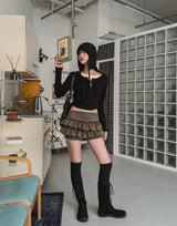 Tammy Suede Tiered Skirt Pants