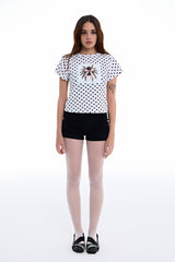 Polka Dot Spider Tee [White]