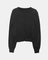 Uran Buttoned Round-Neck Long-Sleeve Cardigan