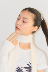 FUR KNIT LONG MUFFLER / IVORY