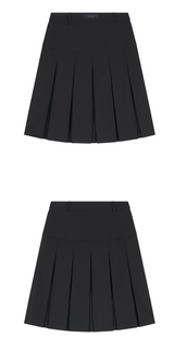[mnem]ループプリーツミディスカート (black)