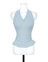 kint halter fur sleeveless nt top