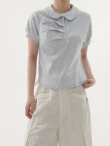 Rick dot collar short-sleeve T-shirt -3C