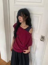 Lanka Two-Way Shoulder Loose Fit Short Sleeve Tee