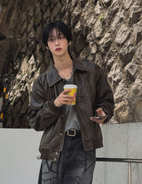 Honey Crack Leather Jacket