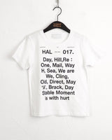 Comti lettering printing semi-cropped short-sleeved T-shirt