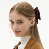 ヒョウ柄ビッグリボンヘアピン