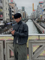 オスティーハイネックニットジップアップ (M, L / 2 Colors