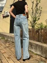 ダメージセミワイドフィットデニムパンツ code 18102