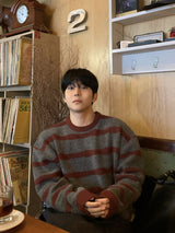 Cozy stripe brush knit