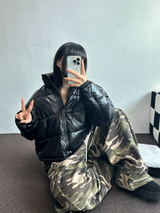 ライティングクロッピードショートパディング ❤🖤💚🤎💛🧡8カラー