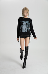 SEXXDEVIL "COMBAT"グラフィック 長袖Tシャツ