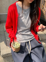 ナイリーベーシックカラーカーディガン